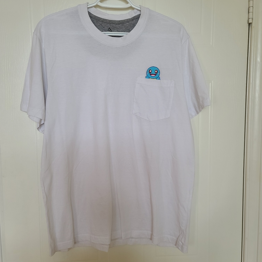 Pokémon Squirtle Pocket Short Sleeve T-shirt, Large, White